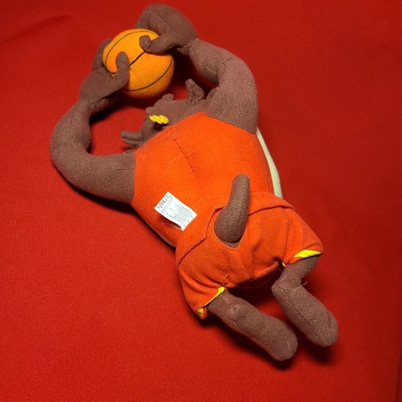 Nanco Looney Tunes Space Jams Taz Basketball Slam Dunking Plush 10" 2010 - Picture 10 of 12